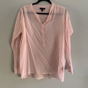 J Crew Pink and White Stripe Blouse